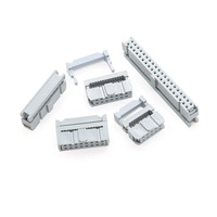 Conector Hembra IDC de 2.54mm, 6/8/10/12/14/16/18/20/24/26/30/34/40/44/50/64 Pines, Color Gris, para Cable Plano con Paso de 1.27mm