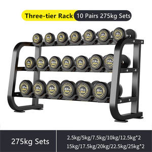 Mancuerna redonda de 2,5 kg ~ 50kg para ejercicio de levantamiento de pesas, mancuernas de acero y goma y juegos de estante de acero - Product Image 4