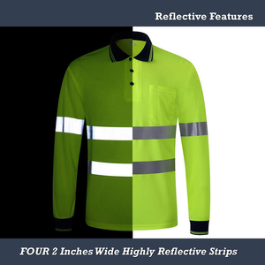 Camiseta <span class=keywords><strong>Polo</strong></span> de Seguridad Reflectante de Manga Larga de <span class=keywords><strong>Alta</strong></span> <span class=keywords><strong>Visibilidad</strong></span> Ligera y Personalizable ZUJA con Logotipo Personalizado - Product Image 4