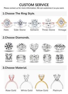 מותאם אישית זהב 14K לבן טבעות משובחות Jigi 2ct 3ct סגלגל בצורת מעבדה ורוד גדל טבעת יהלומים - Product Image 6