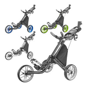 Chariot de golf pliable de haute qualité, facile à transporter, léger, 3 roues avec frein à pied, modèle AZ02, marque OEM - Product Image 1