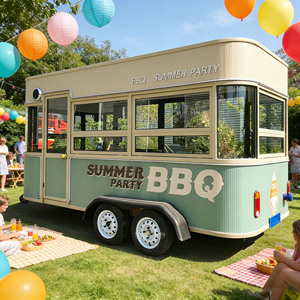 Vintage Concession Food Trailer Mobile <b>Bar</b> Coffee Boba Tea <b>Snack</b> Truck - Product Image 1