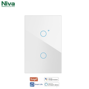 Interrupteur d'éclairage intelligent Interrupteur Wifi 2 gangs American Standard Inteligente Interrupteurs muraux pour la maison intelligente - Product Image 2