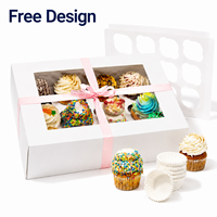 Boîtes d'emballage en gros personnalisées en papier kraft blanc pour pâtisseries, gâteaux, desserts, cadeaux de mariage, cupcakes avec fenêtre transparente en vrac