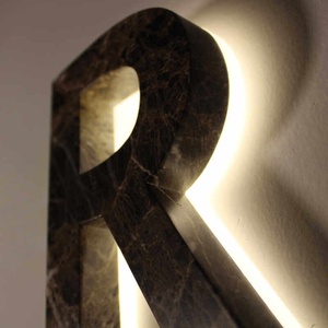 Letrero Luminoso <span class=keywords><strong>de</strong></span> Mármol para Exteriores con Reverso Metálico, Letrero Personalizado para Puerta, <span class=keywords><strong>Número</strong></span> <span class=keywords><strong>de</strong></span> Casa en Piedra 3D - Product Image 3
