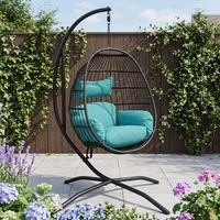 Fauteuil suspendu en rotin rond pour hôtels et jardins extérieurs européens