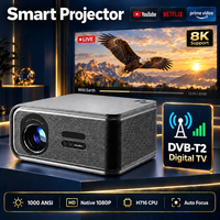 Projecteur Android 1080P Smart Wifi 4k Full HD Vidéo 1000 Ansi Lumens Mise au point automatique Projecteurs de cinéma commerciaux