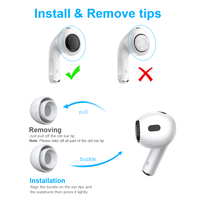 Nouveaux embouts d'écouteurs en silicone de remplacement Bee 4 Pairs XS/S/M/L pour Apple Airpods Pro 2 (2e génération) avec trou de réduction du bruit