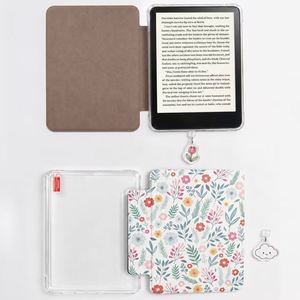 Étui magnétique détachable et étanche pour Kindle Paperwhite avec dos transparent, design artistique minimaliste pour la lecture au lit - Product Image 1