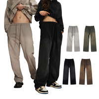 Pantalon de survêtement homme surdimensionné et épais, coupe ample, délavé à l'acide, 450 g/m², jambe large évasée, personnalisable OEM