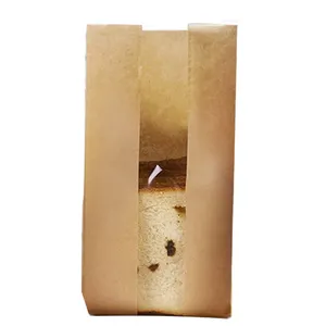 Sacos de papel marrom da boa qualidade com janela sacos sanduíche
