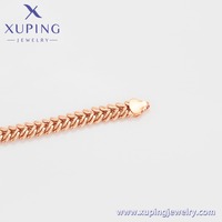 A00912456 Joyería XUPING, Collar de Cadena de Espiga Chapado en Oro Rosa sobre Cobre, 60CM