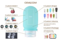 Accessoires de voyage 4 en 1, 90 ml, sans BPA, portables, faciles à transporter et à presser, kit de flacons cosmétiques vides en silicone de taille voyage