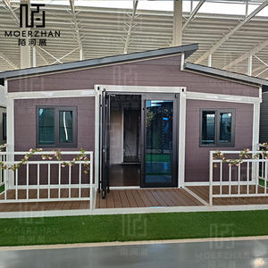 Casa pré-fabricada dobrável personalizada com estrutura de aço, metal luxuosa, pré-fabricada, sala dobrável de asa dupla - Product Image 1