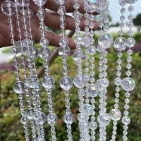 Rideau de perles de luxe en gros pour mariage, guirlande de plafond en cristal ananas pour colonne d'hôtel et toile de fond d'événement