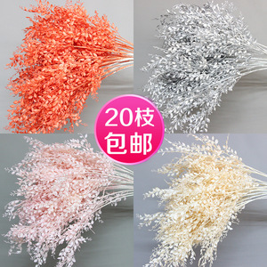 Fleurs artificielles de trèfle à six feuilles, branche unique, en plastique, pour décoration de mariage, décoration intérieure, fleurs givrées, bouquet pour vitrine de magasin - Product Image 1
