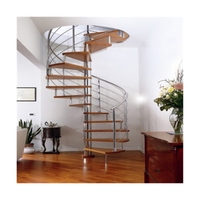 Escalier en spirale moderne pour lit mezzanine, structure en métal et bois, escalier en acier inoxydable, utilisation intérieure et extérieure