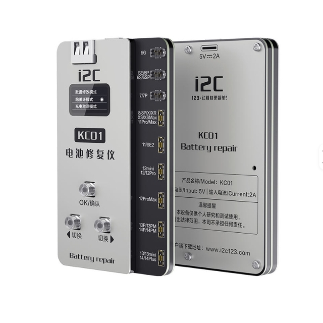I2C KC01 Battery Repair Programmer for IPhone 8-14 Pro Max Battery Repair Error Data Warning Time Modification Editor Tool