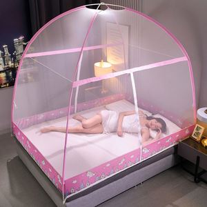 Mosquitera de verano tipo yurta, de instalación gratuita, con doble puerta, para el hogar, de 1.8m, para dormitorio individual o doble, mosquitera mágica. - Product Image 4