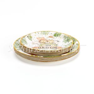 <b>Disposable</b> Paper <b>Plate</b> Set Animal Jungle Theme Party Tableware Kit For Kids Birthday Celebration Zhejiang Origin - Product Image 2