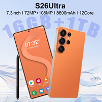 Nuevo Smartphone S26 Ultra 5G, 16GB+1TB, Pantalla de 7.3 Pulgadas, Deca Core, Cámara de 108MP, Doble SIM, Reconocimiento Facial, Teléfono Celular Android
