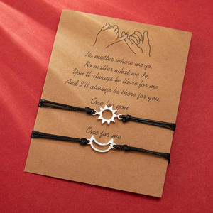 Pulseras RINHOO Sun Moon para parejas, brazalete hecho a mano con cuerda trenzada, pulsera ajustable para mujeres y hombres, regalo de joyería para el Día de San Valentín - Product Image 4