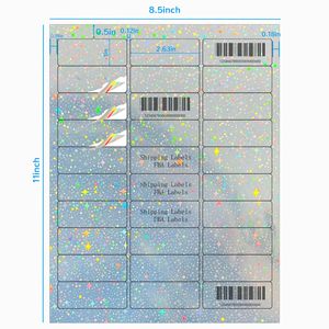 Tùy chỉnh 8.5x11 "Holographic Sao dính nhãn 210x279 mét writable máy in giấy 1x2-5/8" Laser/Máy in phun máy in bao bì nhãn - Product Image 2