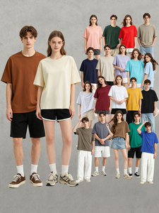 เสื้อยืดแขนสั้นทรงหลวมสำหรับผู้ชาย น้ำหนัก 230 กรัม ผ้าฝ้ายถัก 100% สีพื้น แห้งเร็ว ระบายอากาศได้ดี - Product Image 5