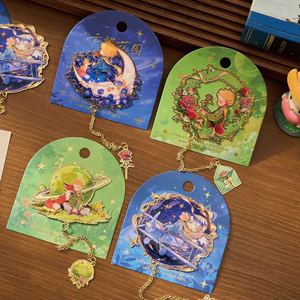 ที่คั่นหนังสือโลหะ LABON ลายเจ้าชายน้อย ชุบทองคำ ดีไซน์สวยงาม พร้อมจี้รูปสุนัขจิ้งจอกและดอกกุหลาบ ของขวัญสำหรับนักอ่าน - Product Image 4