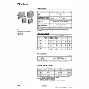 Pièces pneumatiques de cylindre CQUB25-30 compact de SMC Pneumatics - Product Image 1