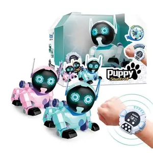 Controllo dell'orologio educativo intelligente Flip Stunt Smart Remote Control Dancing Rc Robot Puppy Dog Toys con luce musicale