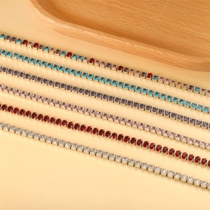 Fashion Jewelry Rhinestone Choker <b>Necklace</b> Colorful Oval Zircon Tennis Chain <b>Necklace</b> - Product Image 1