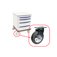 Roulettes carrées personnalisées en caoutchouc élastique gris pour chariot, 75mm, 100mm, 125mm, 3/4/5 pouces