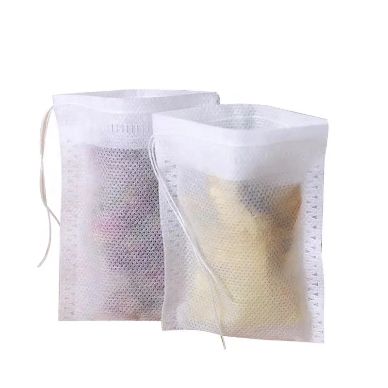 2023 Venda Quente 100 Pçs/pacote Sacos de Chá 5x7CM Vazio Scented Chá Sacos Com String Heal Seal Filter Paper para Herb Loose Tea Bolsas