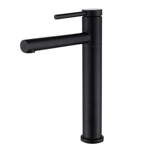Matte White Ceramic Basin Faucet Single Handle <b>Deck</b> Mounted Minimalist Style 7.0-8.9in Spout Reach Hot And Cold Water - Product Image 2