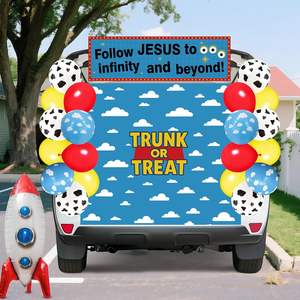 Kit de décoration de voiture pour Halloween en latex respectueux de l'environnement, histoire religieuse personnalisée, bannières, ballons, SUV, église, extérieur - Product Image 6