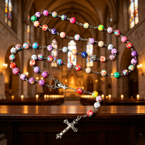 Magnifiques chapelets catholiques avec étui, Israël, Vierge Marie, bijoux en acier, vente en gros, pour souvenir, chapelets catholiques de luxe - Product Image 2