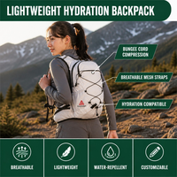 Sac à dos en jean portable personnalisable avec fermeture éclair, doublure en polyester imperméable pour la randonnée, les sports de plein air, le cyclisme, la course sur sentier, le marathon