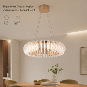 Lámpara de araña moderna de hierro con acabado dorado, diseño de anillo redondo LED tricolor para comedor, sala de estar, decoración interior del hogar - Product Image 2