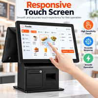 Système de caisse enregistreuse tactile Android 15,6 pouces avec imprimante intégrée de 80 mm et deuxième écran de 15,6 pouces pour la vente au détail et les restaurants