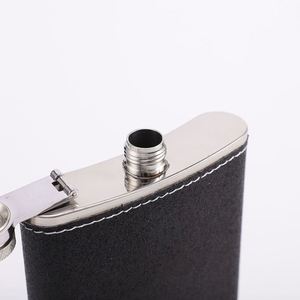 Siyj726 Customizable Logo Stainless Steel Flask Promotion Gift Custom 6 Oz Whiskey Pu Leather Hip Flasks With Funnel <b>Set</b> - Product Image 5