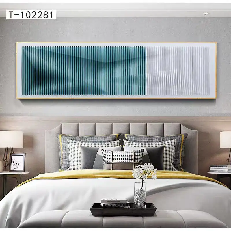 Wholesale Fashionable Luxurious Rectangular Bedroom Bedside Decoration Wall Mounted Landscape Painting