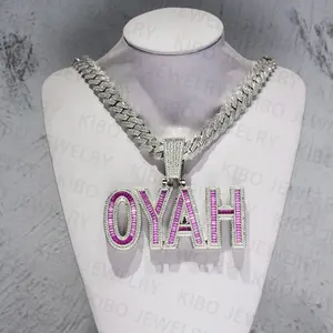 Hot Selling Custom Hip Hop Necklace Pendant S925 Honeycomb Setting VVS1 Moissanite Diamond Custom Iced Out Moissanite Pendant