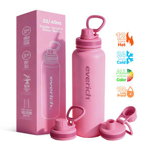 <span class=keywords><strong>Bouteille</strong></span> d'eau isotherme avec poignée, double paroi sous vide, 32 oz et 40 oz, 100 % étanche, personnalisable, haute qualité, portable - Product Image 2