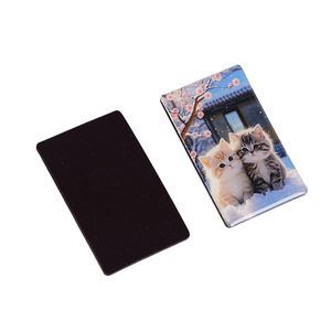 Aimants de réfrigérateur Hangchuang 5x5 cm, photo de chat et de chien, résine époxy acrylique, cadeau créatif DIY - Product Image 4