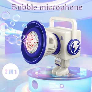 2 en 1 Burbuja Micrófono Juguete Niños Grabación Cantando Bubble Maker <span class=keywords><strong>Verano</strong></span> Al Aire Libre Altavoz Máquina de burbujas con luz LED y música - Product Image 2