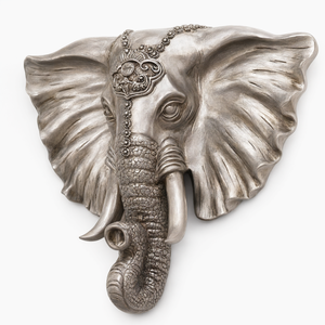 Sculpture murale en résine en forme de tête d'éléphant pour la décoration du salon - Product Image 2