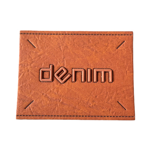 Logotipo de lujo personalizado Rectangular Cosido <span class=keywords><strong>Jeans</strong></span> marrones Etiqueta de cuero en relieve LOGO 3D Parche de cuero PU grabado para <span class=keywords><strong>Jeans</strong></span>/sombreros - Product Image 2
