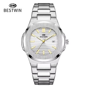 Orologi da <span class=keywords><strong>uomo</strong></span> BESTWIN, orologio al quarzo di lusso di marca, completamente in <span class=keywords><strong>acciaio</strong></span>, impermeabile, da polso, per affari. - Product Image 2