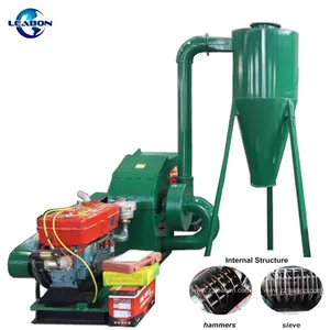 Factory Direct Sales 400KG/H Diesel Engine Types Small Scale Rice Husk Hammer Mill for Farmers